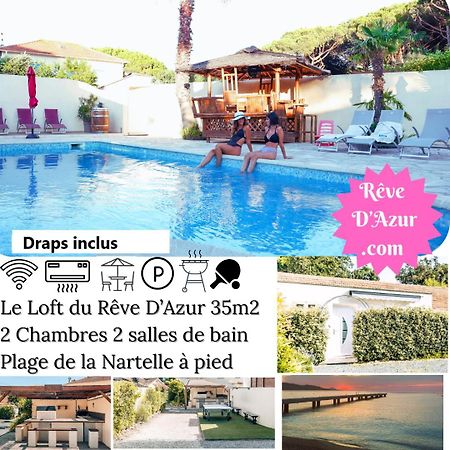 Reve D'Azur En Bord De Mer A La Nartelle Avec Piscine Dans La Residence, Terrasse, Bbq, 2 Chambres 2 Sdb Logement De 35M2 Draps Inclus Sainte-Maxime Eksteriør bilde